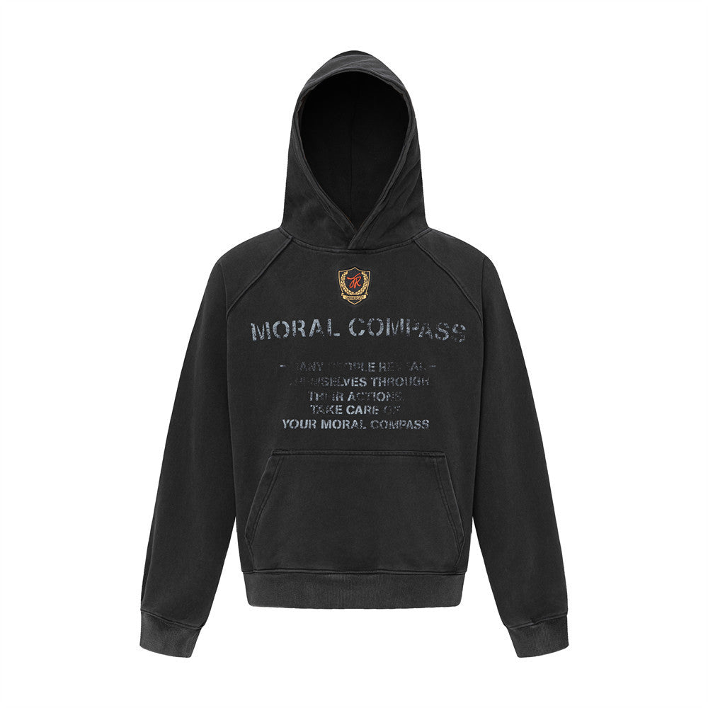 Emblem Embroidered Letter Hoodie Loose Hoodie Hoodie