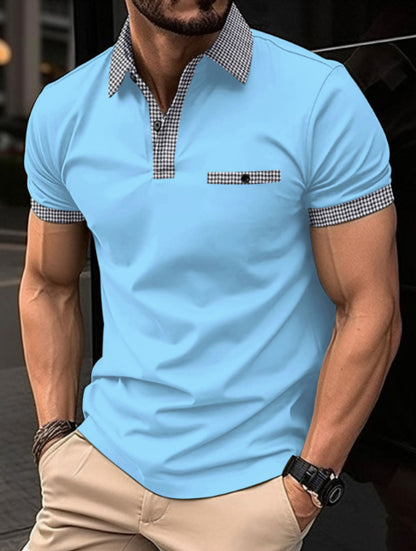 POLO men's checkered sports polo shirt