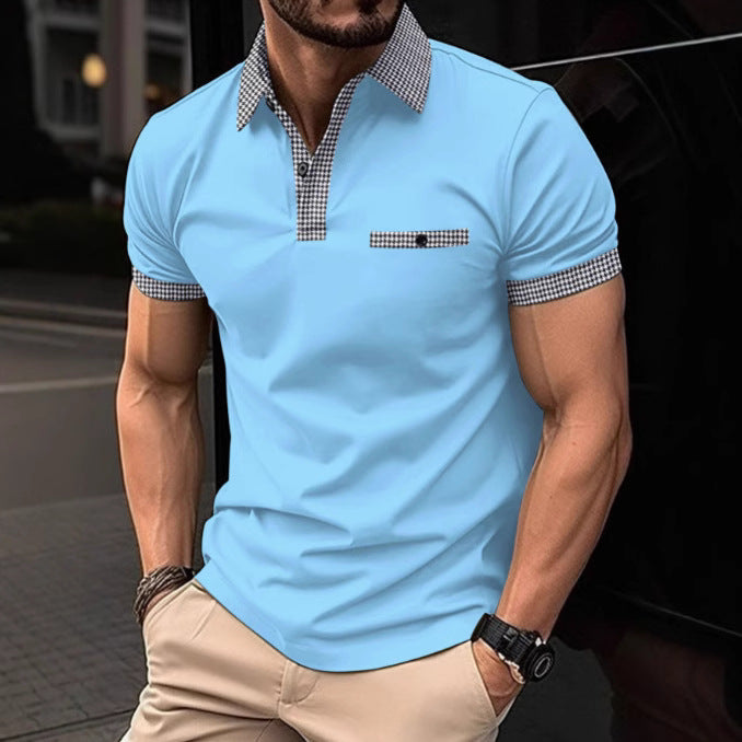 POLO men's checkered sports polo shirt