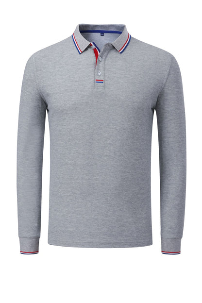 Autumn And Winter Copper Ammonia Cotton Long Sleeve Polo Group Work Clothes Golf Clothing