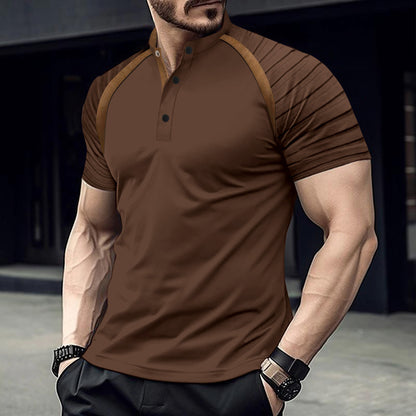 Polo shirt with striped arms for men's sports polo shirt