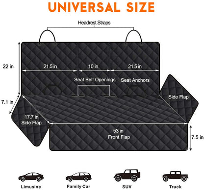 Premium Dog Car Seat Cover - High-Quality Back Seat Protector for Pets