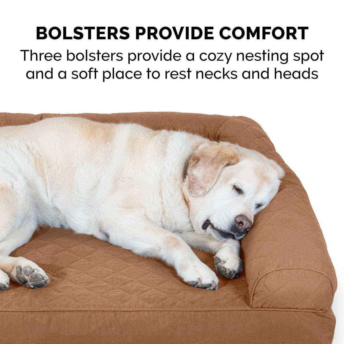 Luxurious Jumbo Quilted Sofa Pet Bed for Dogs & Cats - Cozy Toasted Brown Comfort