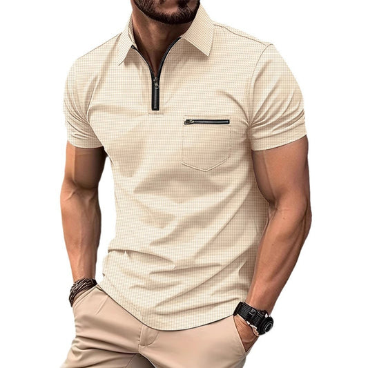 Waffle Men's Polo Pocket Puller Collar Polo Shirt