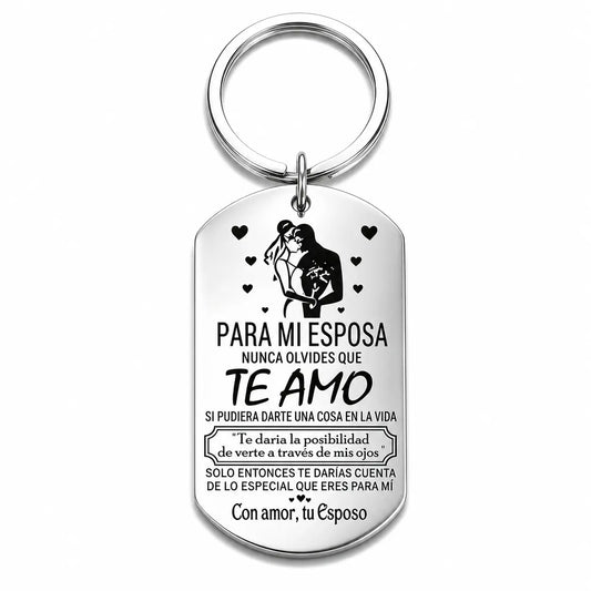 Forever Love Keychain for My Wife - A Romantic Stainless Steel Keepsake Gift from Husband for Anniversaries, Birthdays, and Special Moments