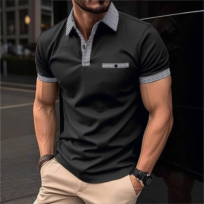 POLO men's checkered sports polo shirt