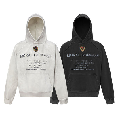 Emblem Embroidered Letter Hoodie Loose Hoodie Hoodie