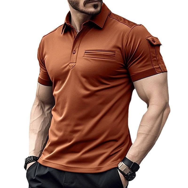 Polo pocket men's muscle sports polo shirt