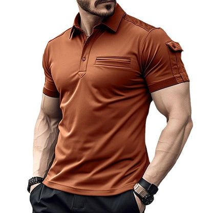 Polo pocket men's muscle sports polo shirt