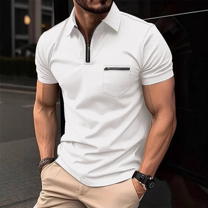 Waffle Men's Polo Pocket Puller Collar Polo Shirt
