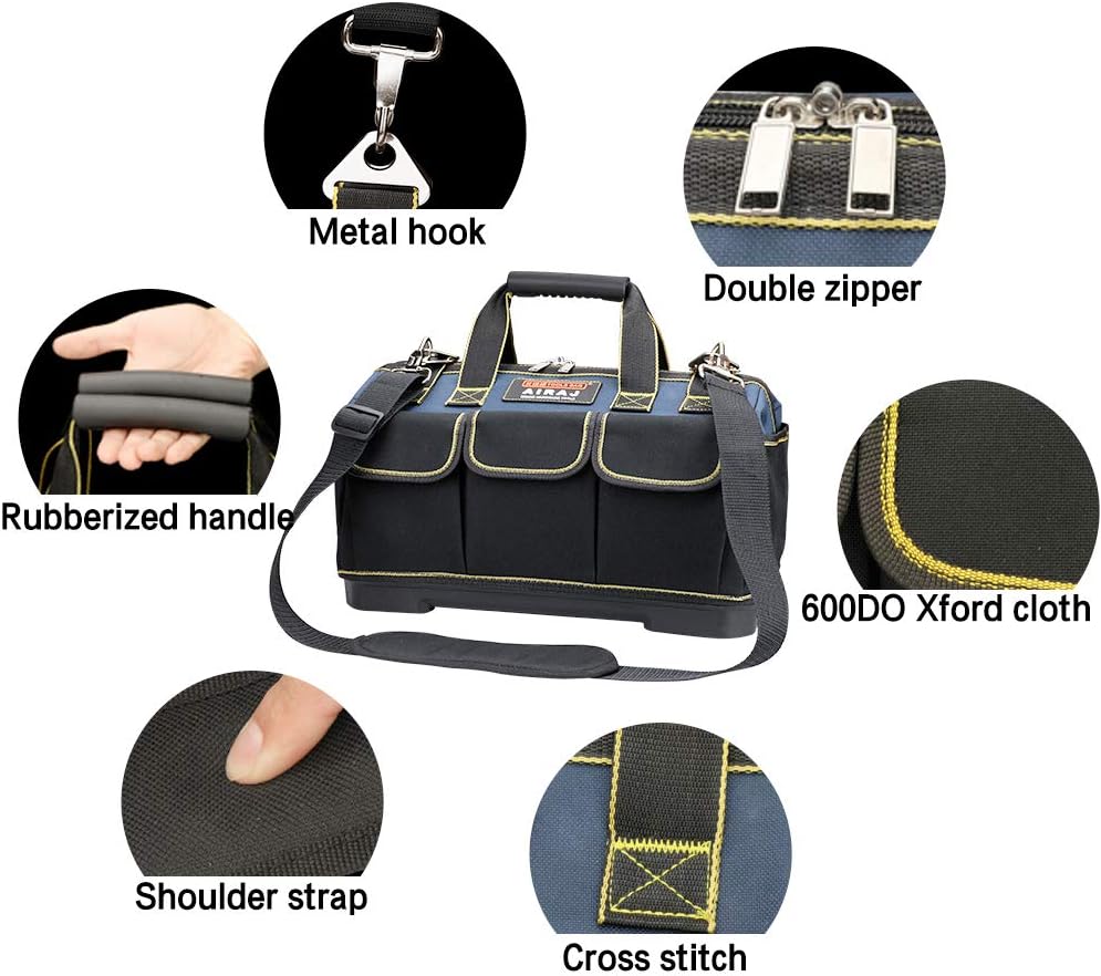 Ultimate 16" Heavy Duty Waterproof Tool Bag with Mini Tool Box - Spacious, Durable, and Comfortable Organizer for All Your Tools