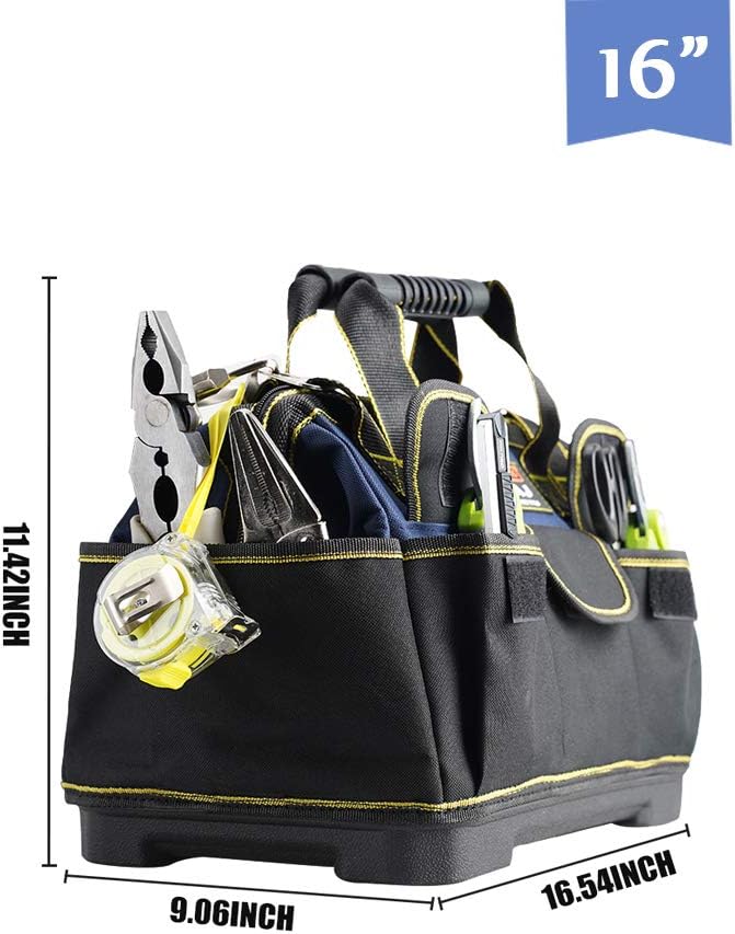 Ultimate 16" Heavy Duty Waterproof Tool Bag with Mini Tool Box - Spacious, Durable, and Comfortable Organizer for All Your Tools