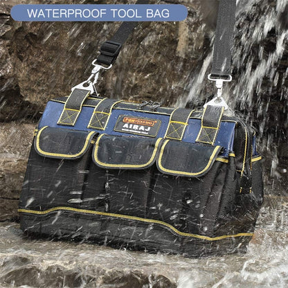 Ultimate 16" Heavy Duty Waterproof Tool Bag with Mini Tool Box - Spacious, Durable, and Comfortable Organizer for All Your Tools