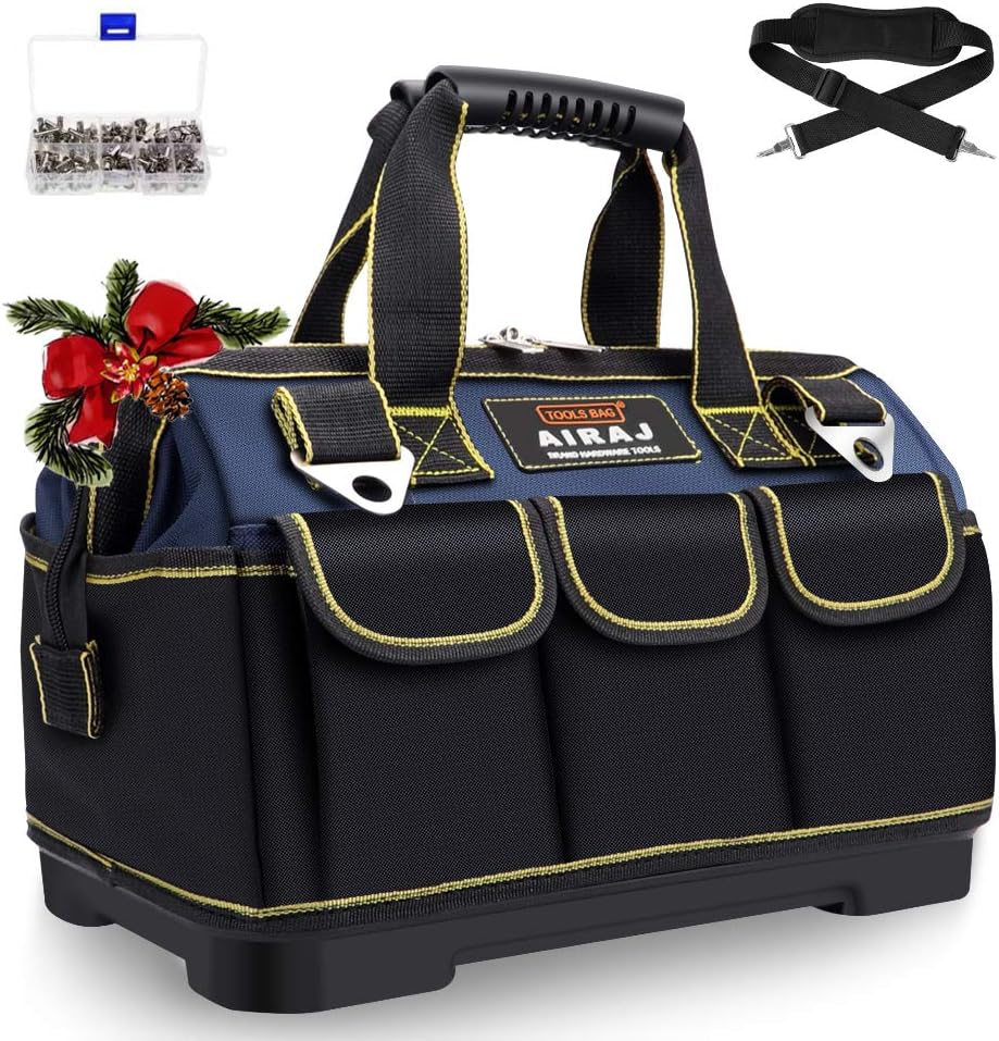 Ultimate 16" Heavy Duty Waterproof Tool Bag with Mini Tool Box - Spacious, Durable, and Comfortable Organizer for All Your Tools