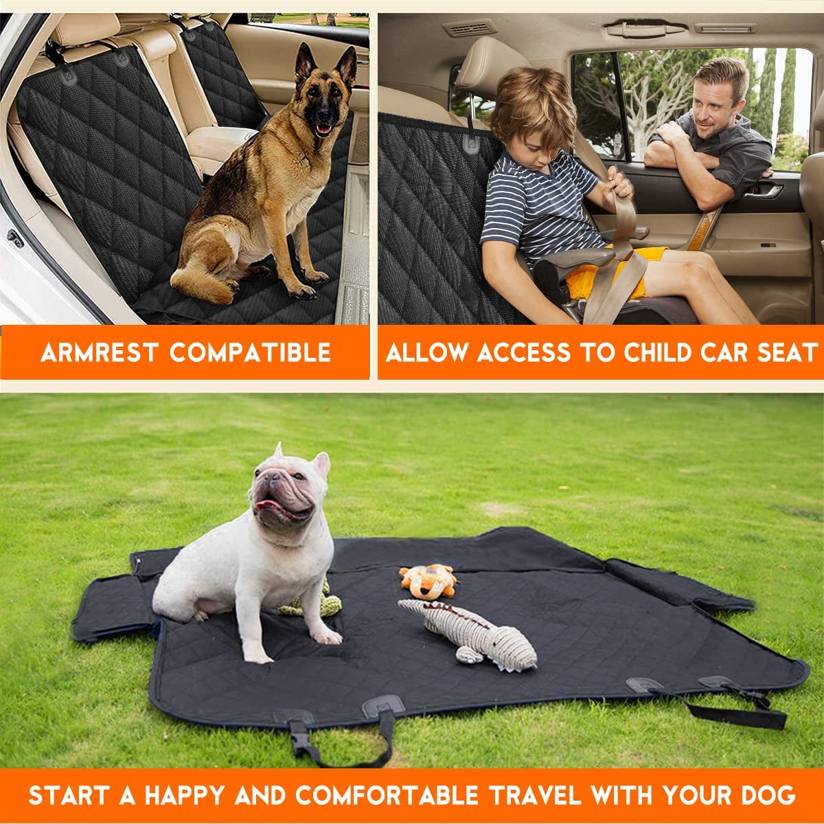 Premium Dog Car Seat Cover - High-Quality Back Seat Protector for Pets