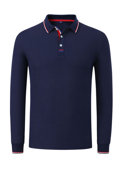 Autumn And Winter Copper Ammonia Cotton Long Sleeve Polo Group Work Clothes Golf Clothing