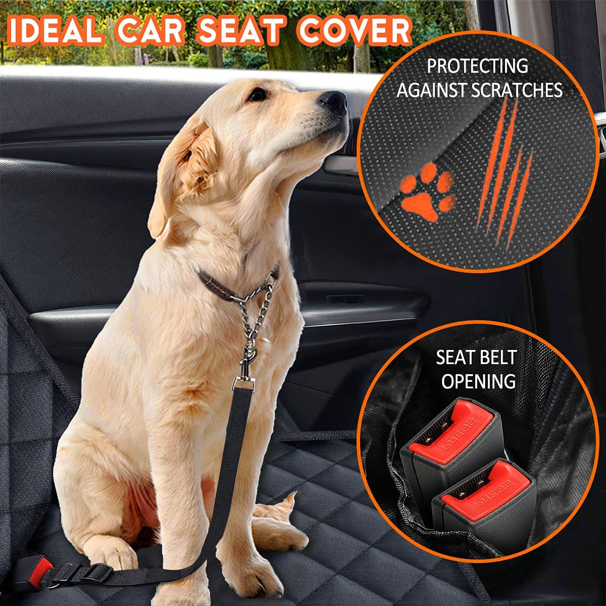 Premium Dog Car Seat Cover - High-Quality Back Seat Protector for Pets