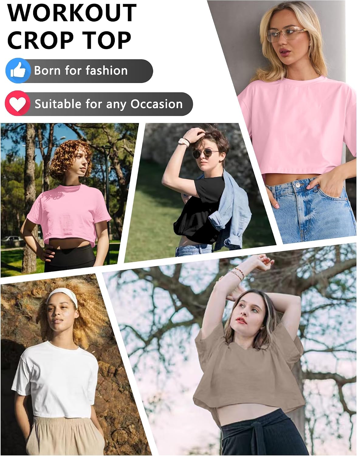 Stay Stylish and Comfortable with Our 4/6 Pack Women's Loose Fit Crop Tops for Athletic Workouts