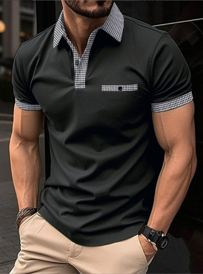 POLO men's checkered sports polo shirt