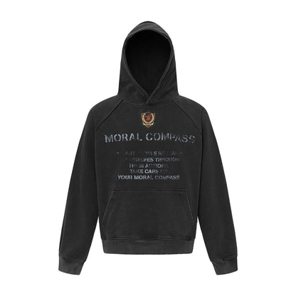 Emblem Embroidered Letter Hoodie Loose Hoodie Hoodie