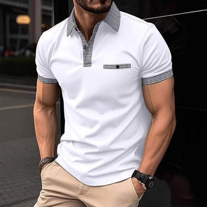 POLO men's checkered sports polo shirt
