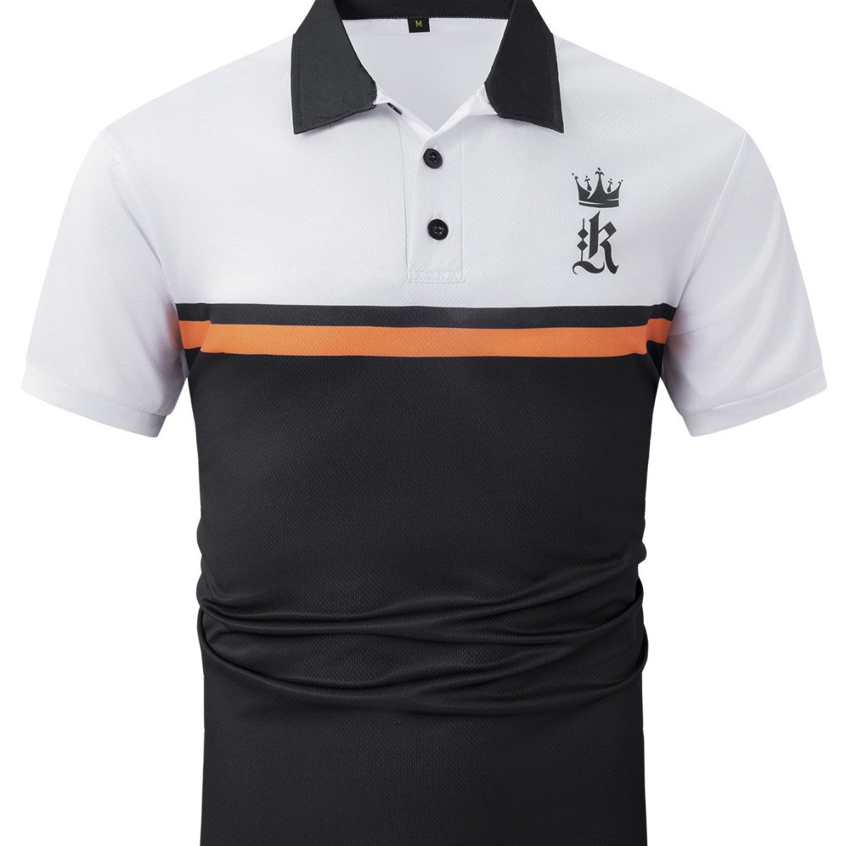 Printed button polo shirt sports polo shirt