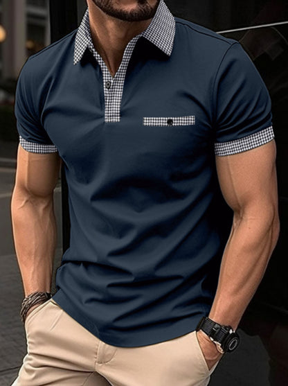 POLO men's checkered sports polo shirt