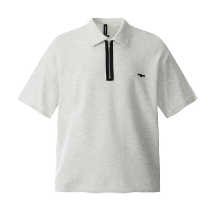 Color Block Zipper Short Sleeve Polo Shirt Golf Clothing Men's Summer Casual Sports Wear Breathable Polo Shirt Top