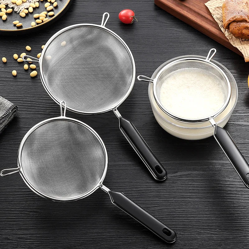 Upgrade Your Holiday Cooking with Our 12-Inch Ergonomic Kitchen Strainer - Non-Slip Handle & Sturdy Fine Mesh for Perfect Draining and Rinsing